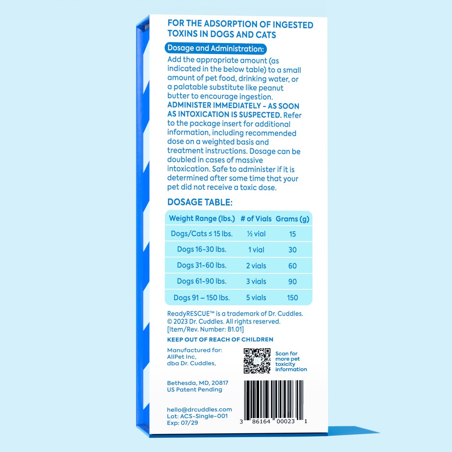 ReadyRESCUE™: lifesaving tool for chocolate & other pet poisons (for pets 30lbs and under)