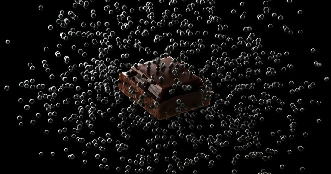 Chocolate being bound by ReadyRESCUE's activated carbon spheres